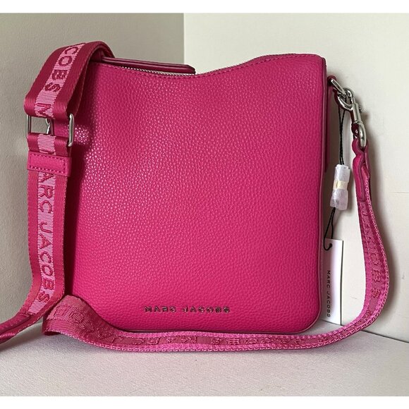 New Marc Jacobs Drifter Swing Pack Crossbody Leather Bag Hot Pink - Picture 4 of 7